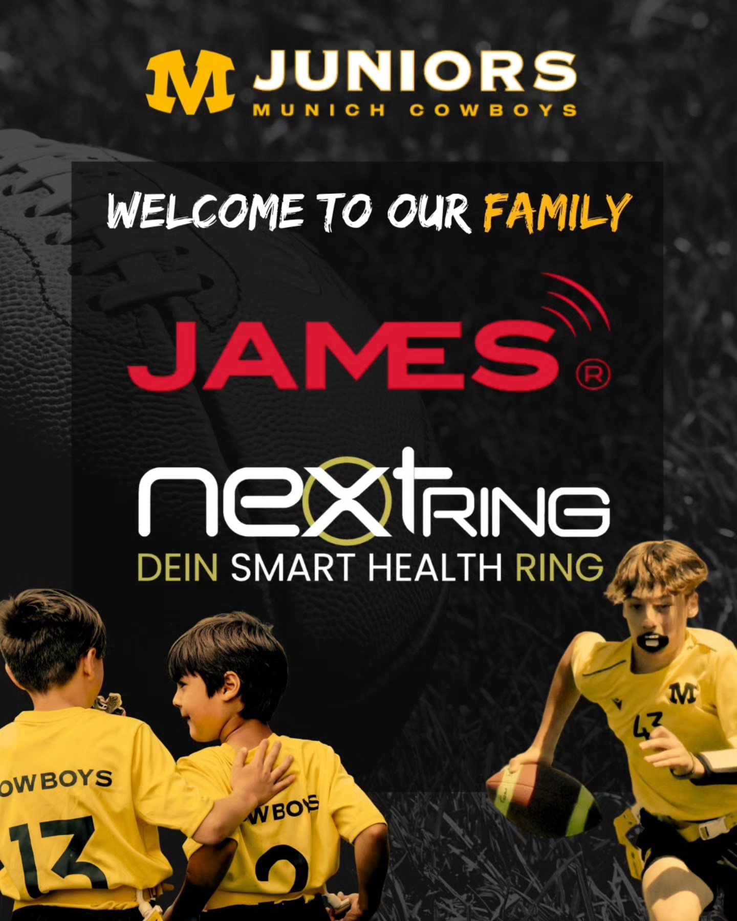 JAMES Notrufuhren + NextRing - Partner der Munich Cowboys Juniors